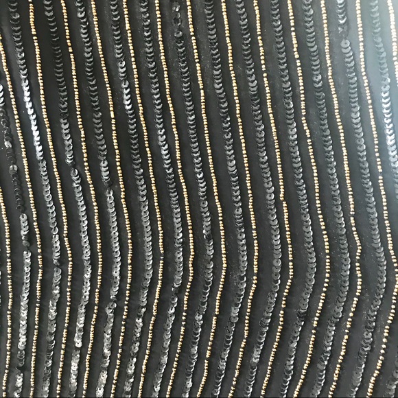 Boston Proper Black and Gold Striped Dress - Picture 5 of 8